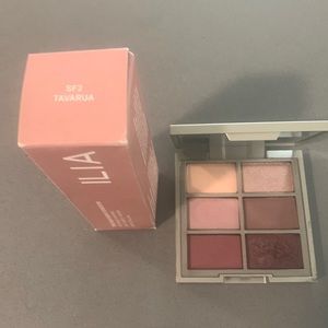 Ilia true skin foundation SF2 Tavarua and ilia eyeshadow palette in cool nudes
